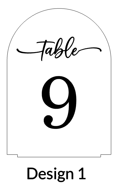 Acrylic Table Number Signs
